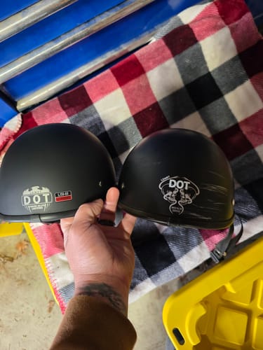 Customer photo review of Smallest & Lightest DOT Polo Helmet- Matte Black