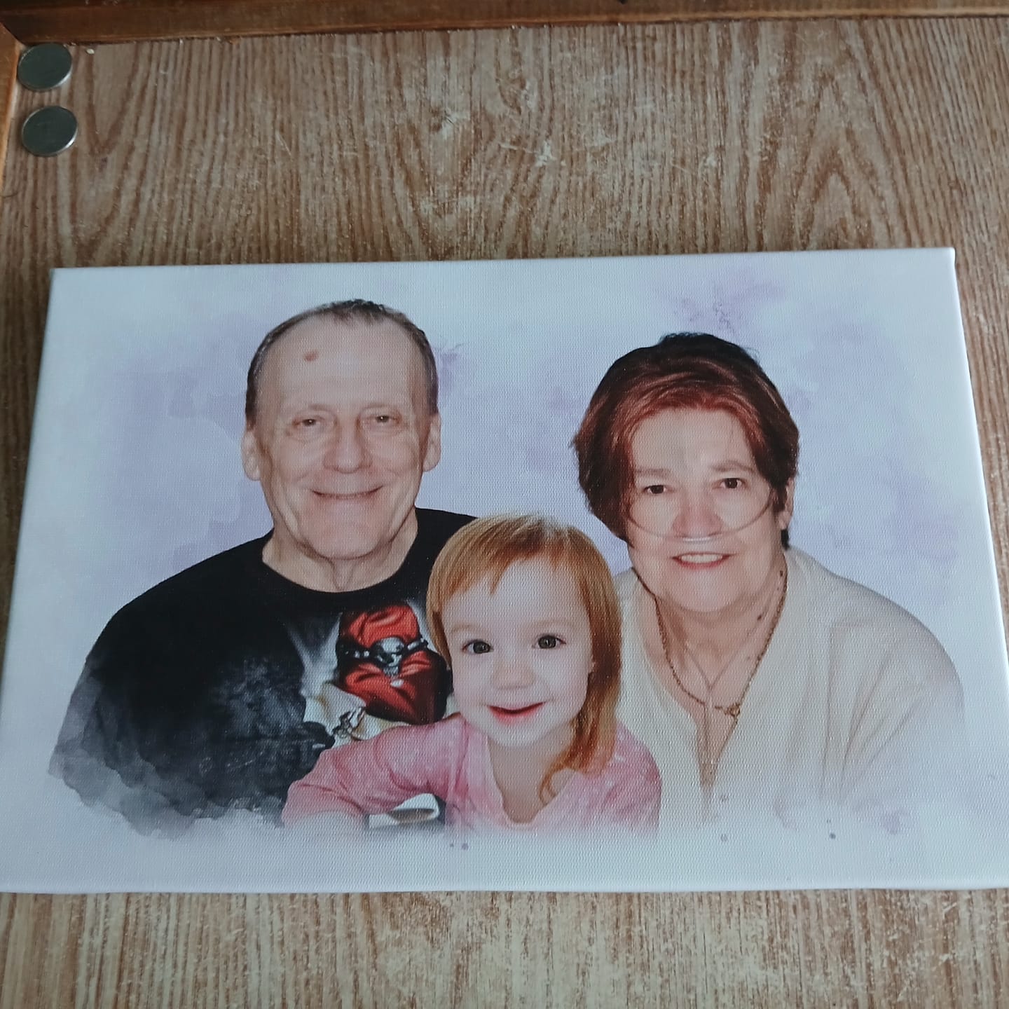 Customer photo review of Custom Combine Loved One Photos, Family Portrait From Different Photos - Personalized Customized Canvas - Gift For Family Members
