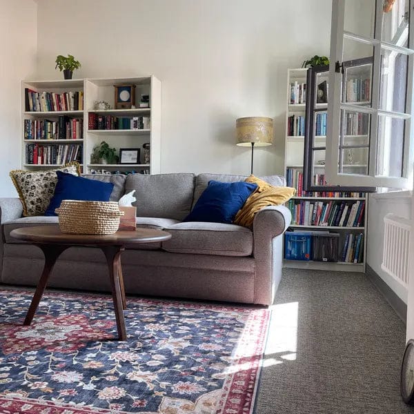 Customer photo review of Sidney Round Coffee Table - Solid Walnut Wood - Mid Century Modern Design