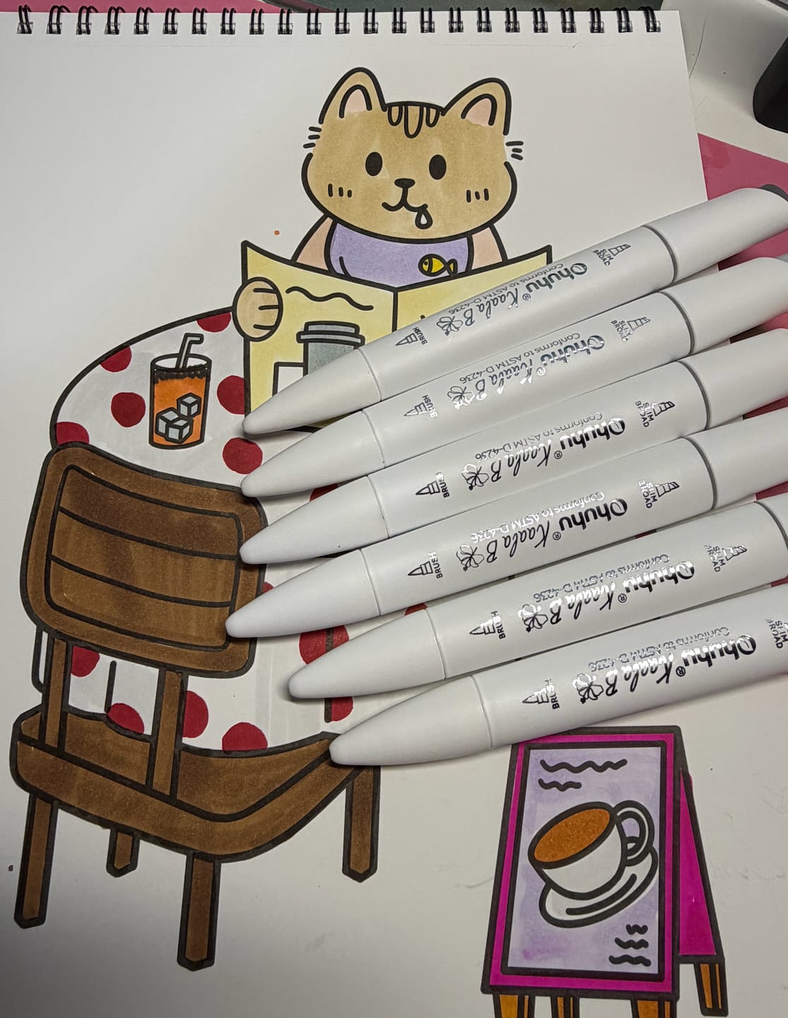 Customer photo review of Ohuhu Kaala Dual Tips Alcohol Art Markers- 60 Colors Illustrations