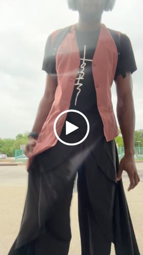 Customer video review of Men's Deconstructed Irregular Hem Two Pieces Outfit SKUL36595