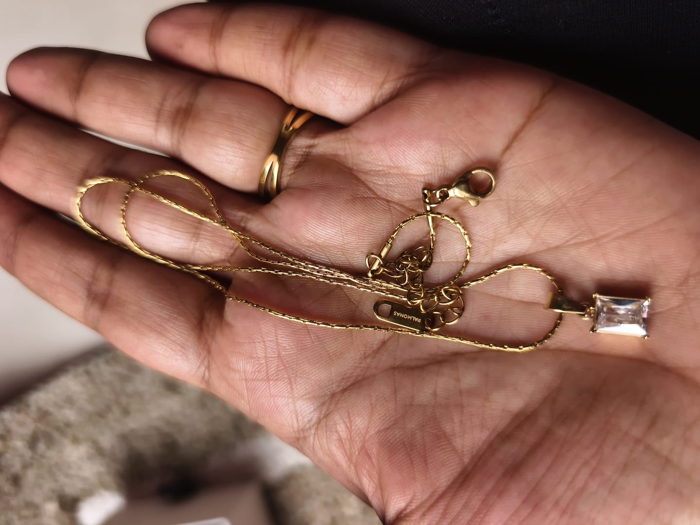 Customer photo review of Delicate Moonstone Necklace