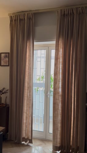 Customer photo review of Cassie Linen Blend Custom Curtains