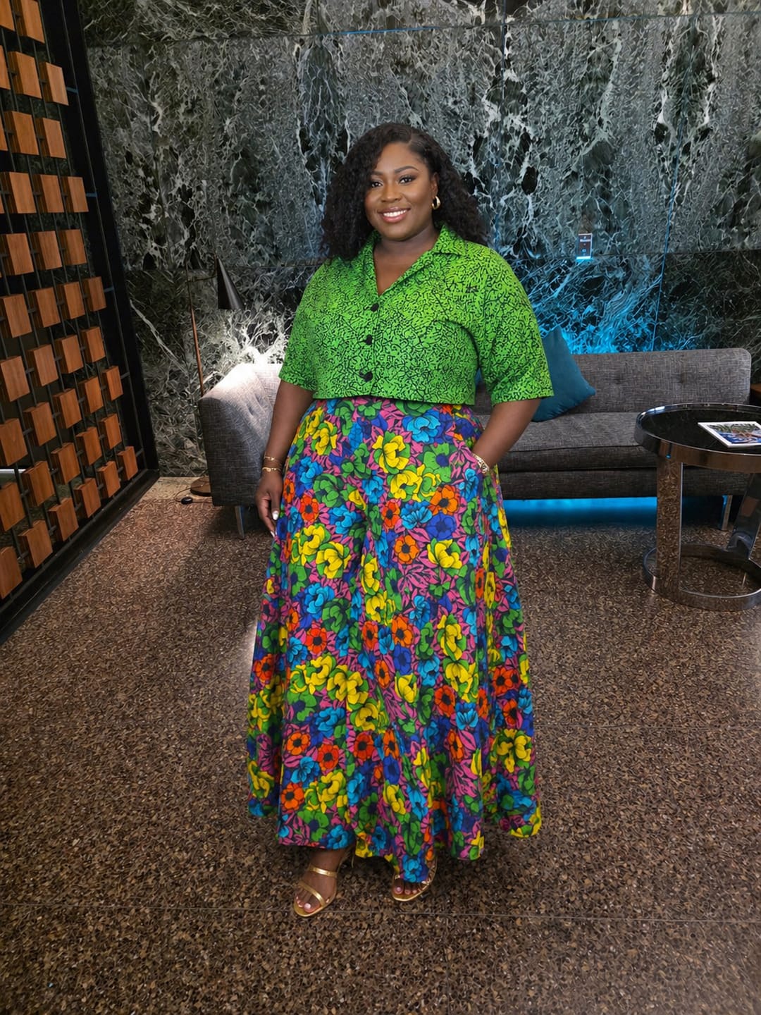 Customer photo review of Idunnu Ankara Pants Set | Green