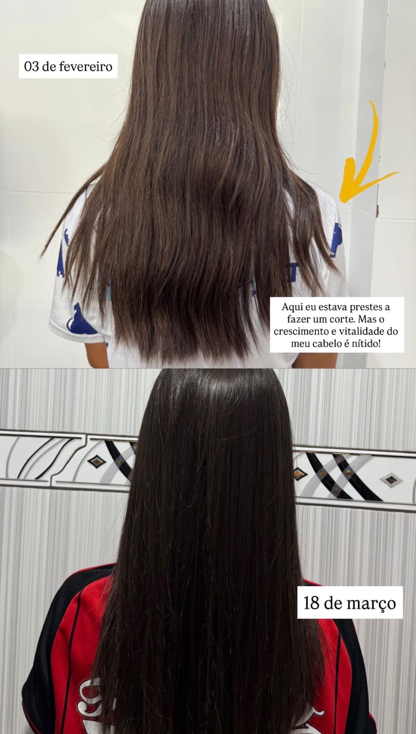 Customer photo review of Happy Hair 6 Potes + 6 Potes Grátis + 2 Colágenos + 1 Melatonina (Total 15 Potes)