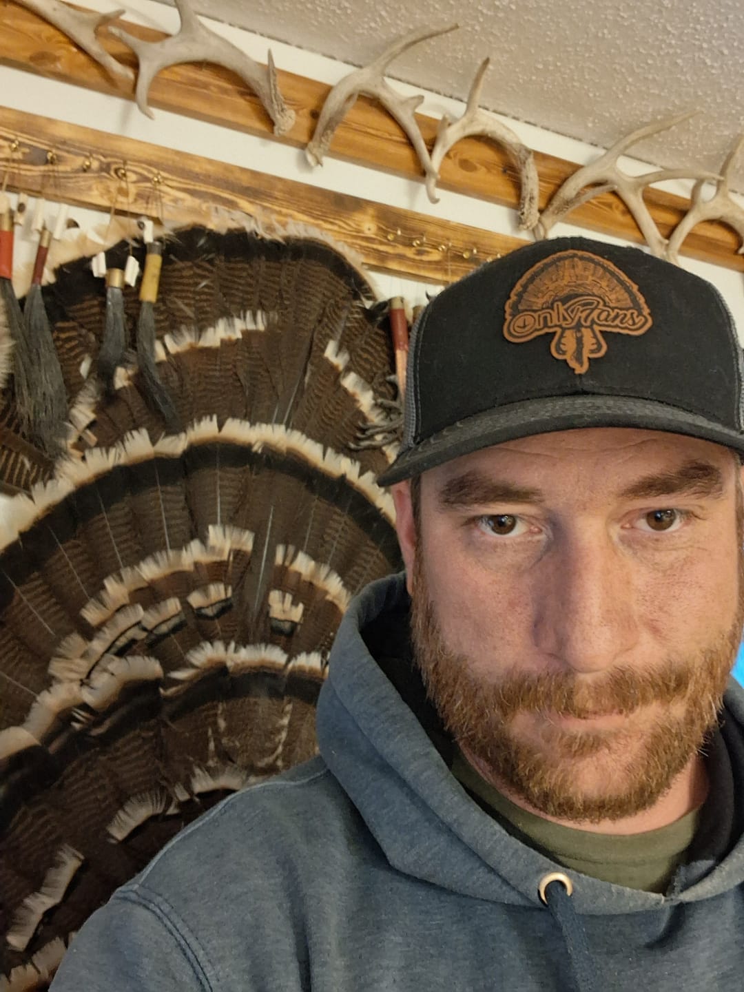 Customer photo review of Only Fans, Turkey Hunting, Leather Patch Hat