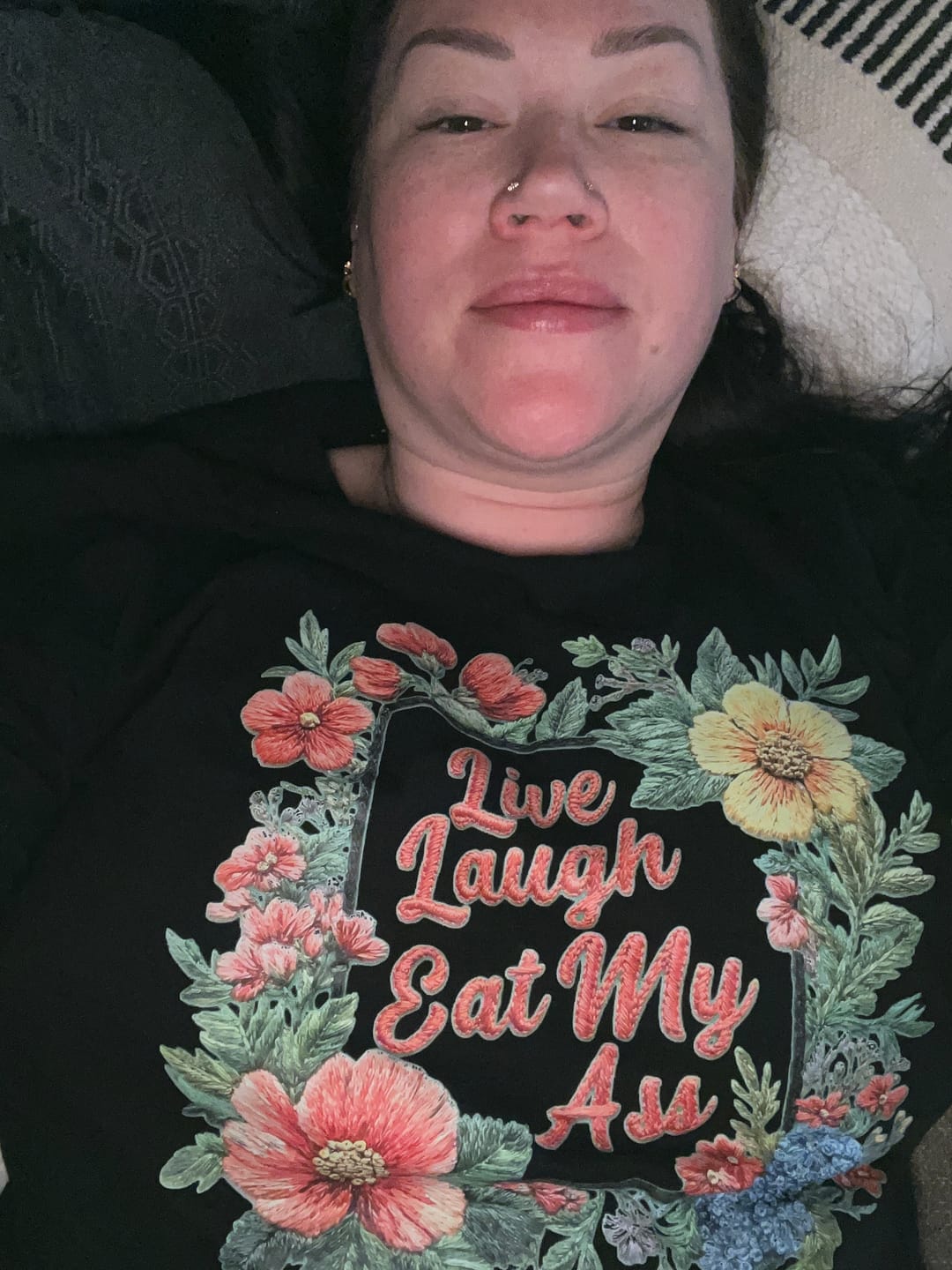 Customer photo review of Live Laugh EMA T-Shirt