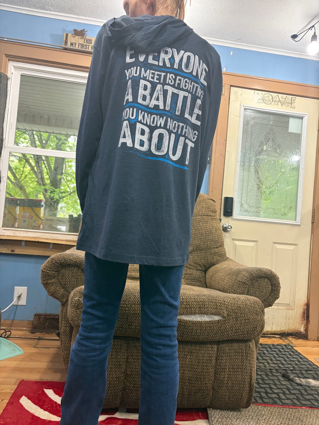 Customer photo review of Be Kind - Hooded Long-Sleeve