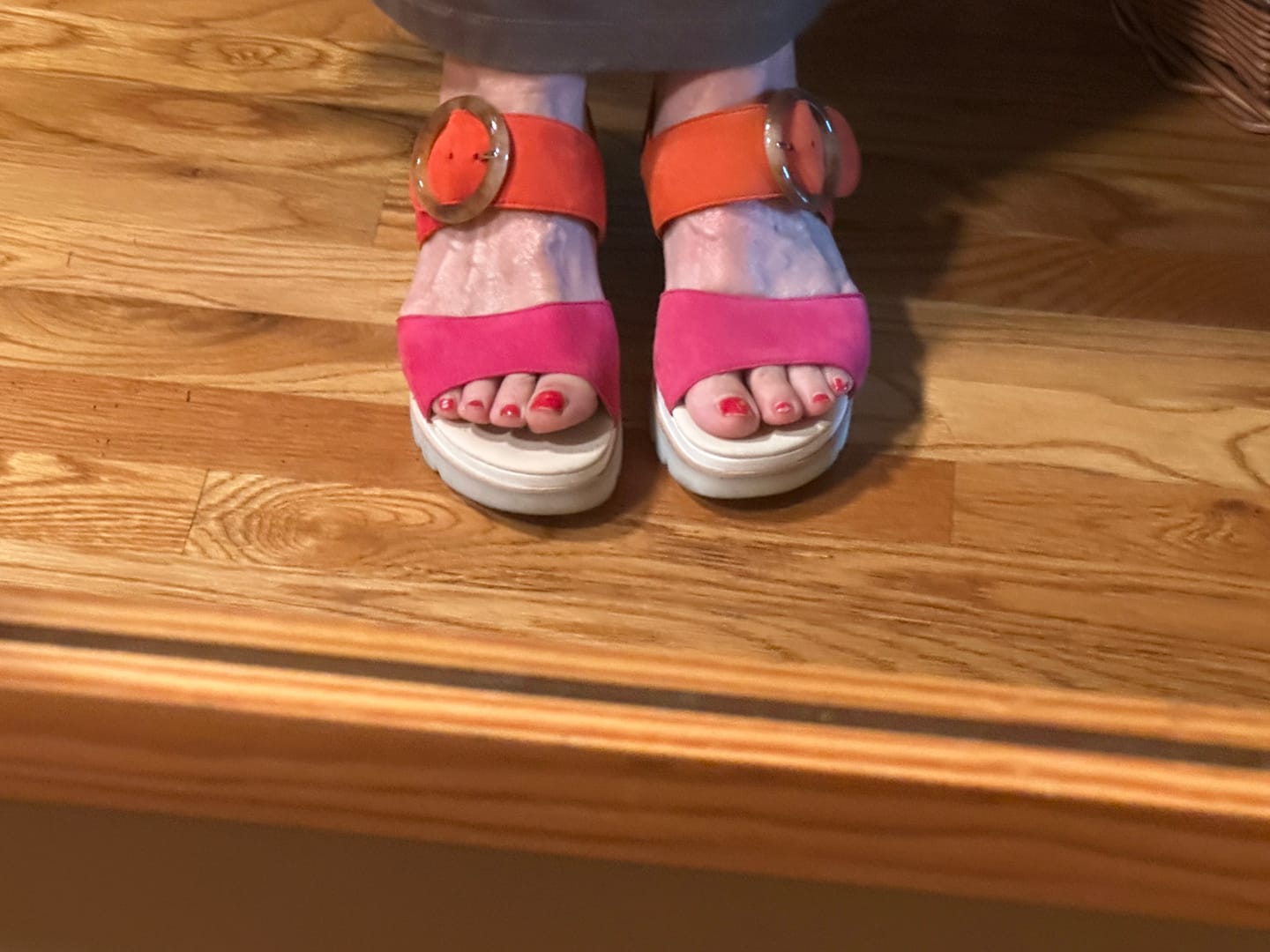 Customer photo review of GABOR WEDGE  Pink/Pumpkin