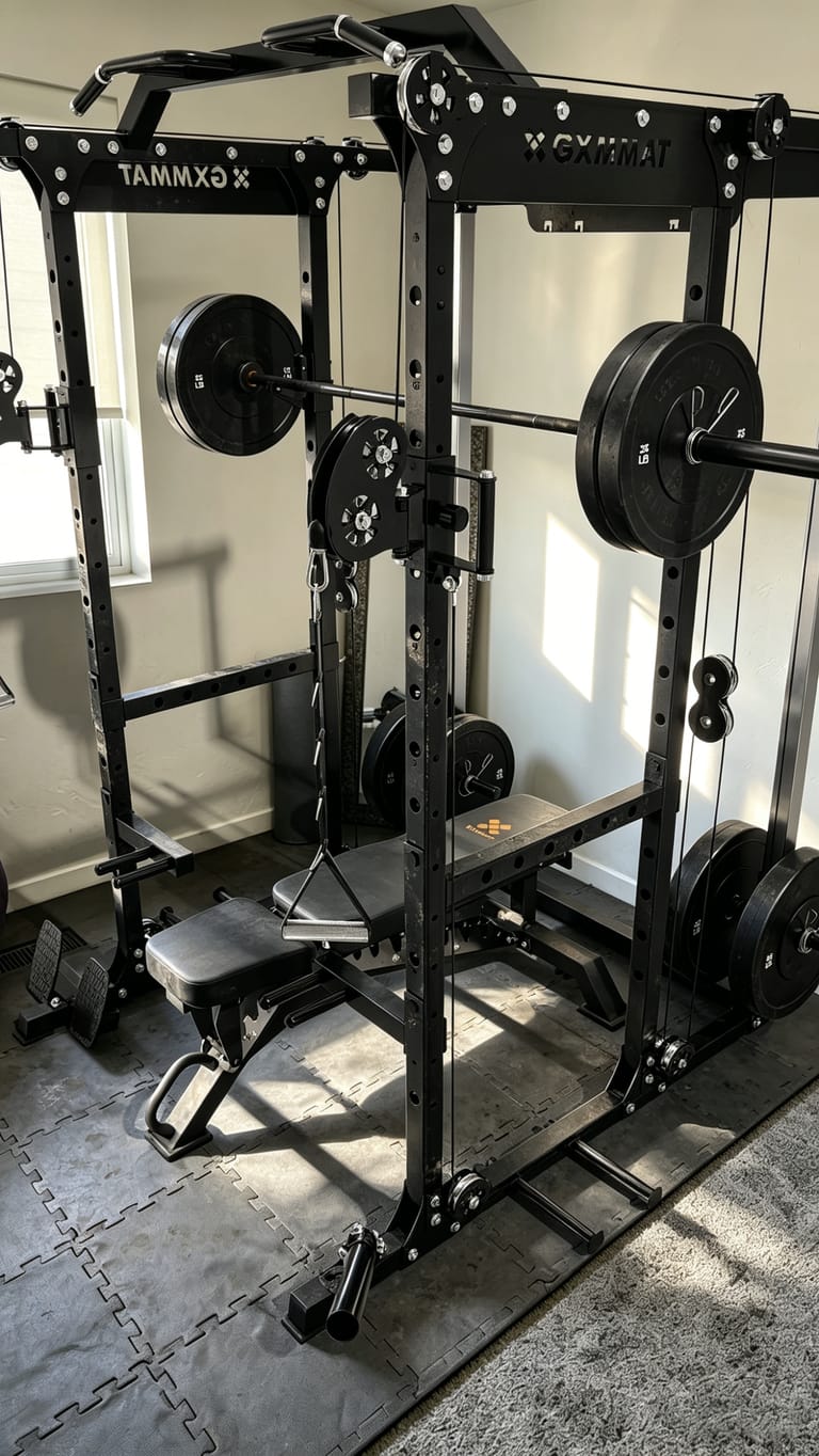 Customer photo review of GXMMAT X6 Power Rack + Weight Bench Package