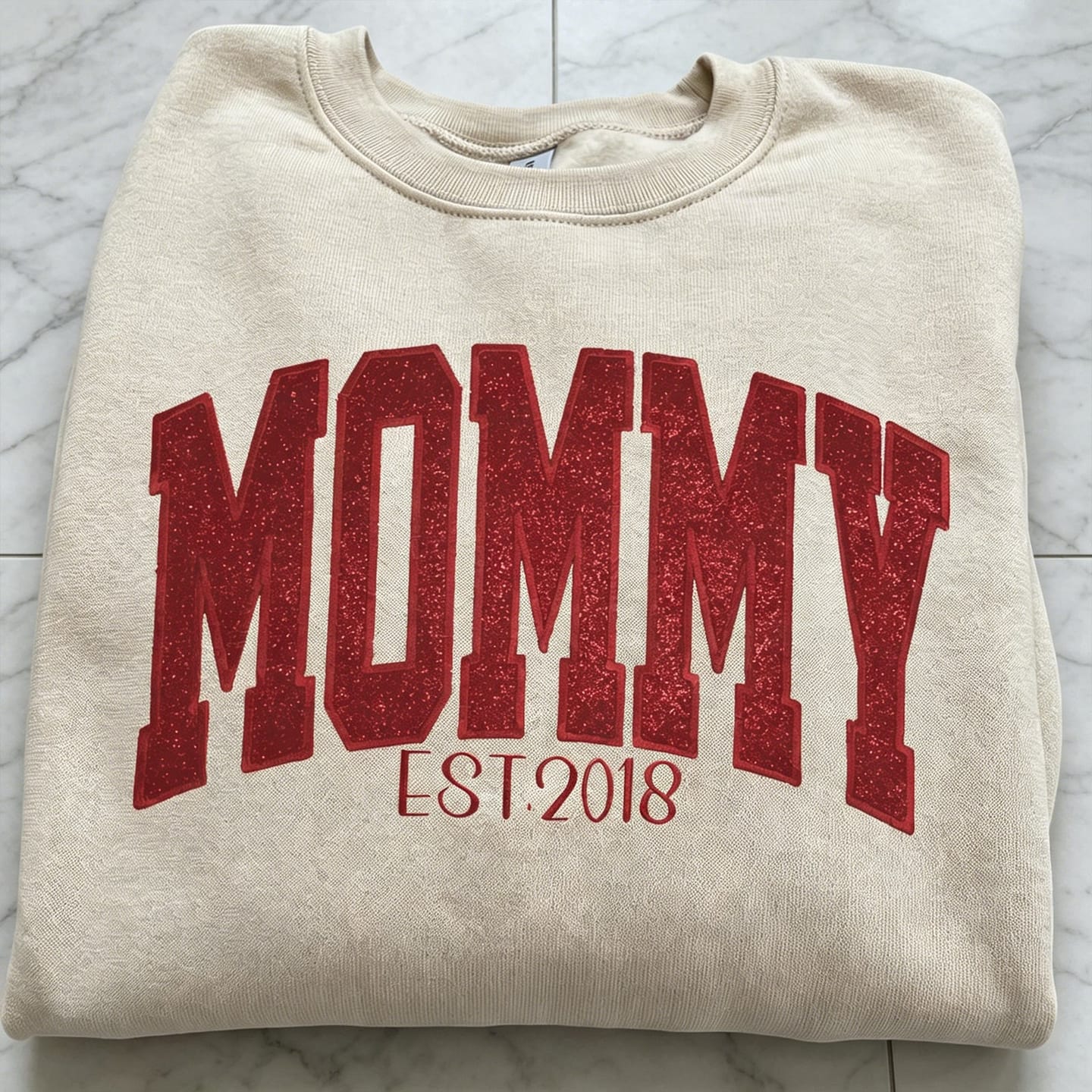 Customer photo review of Custom Embroidered Applique Glitter Mama Sweatshirt - Gift for Mom