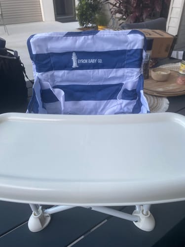 Customer photo review of Navy & White Baby Chair