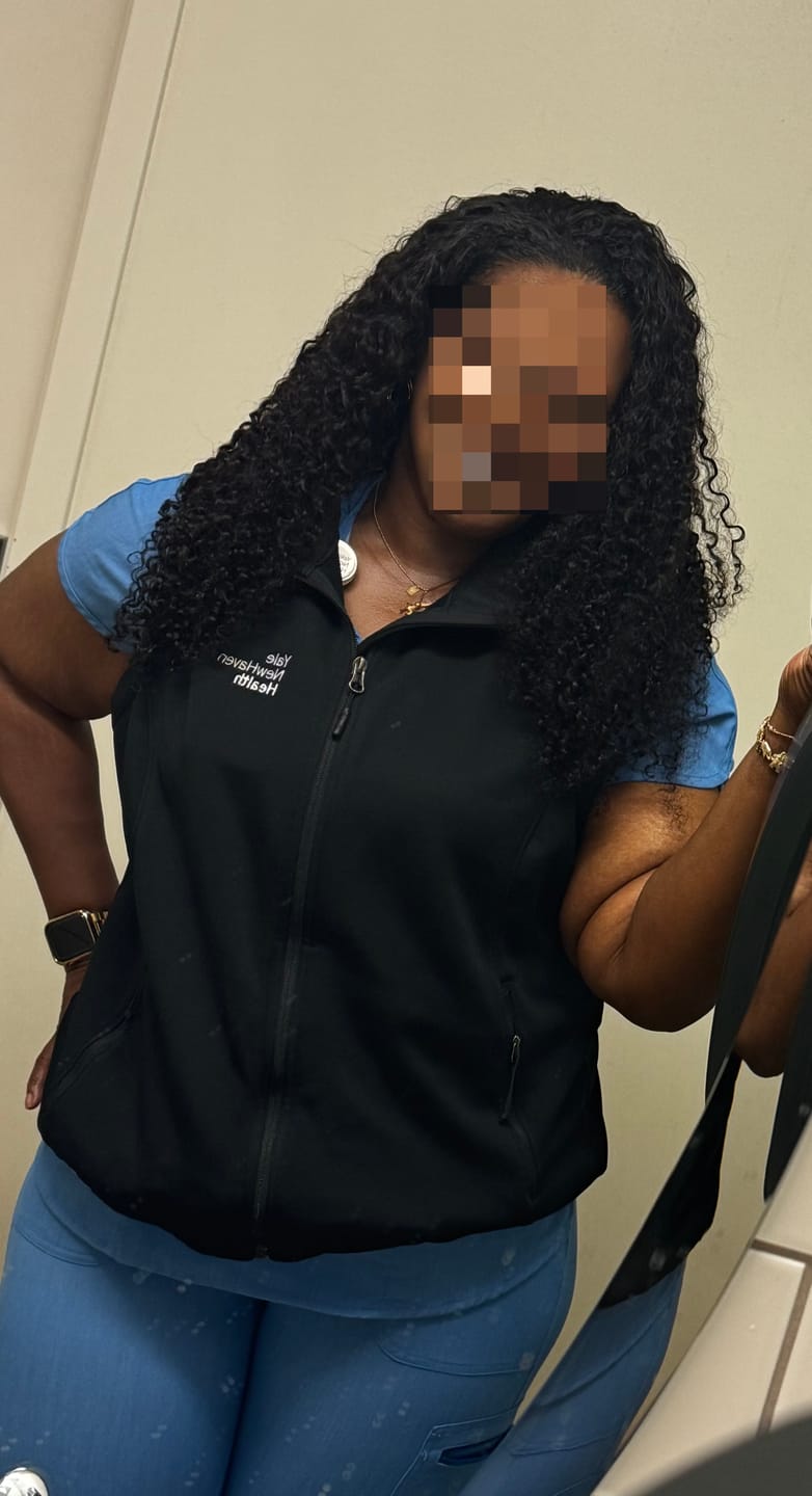 Customer photo review of Burmese Curly Half Wig Flexible Fit Drawstring Human Hair Wig