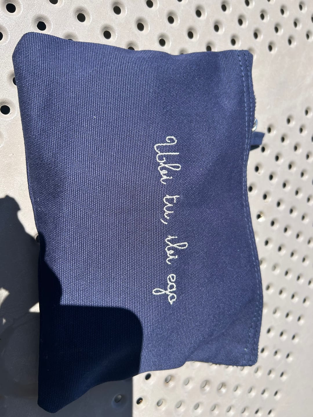 Customer photo review of Pouch Bag in Cotone - Blu navy