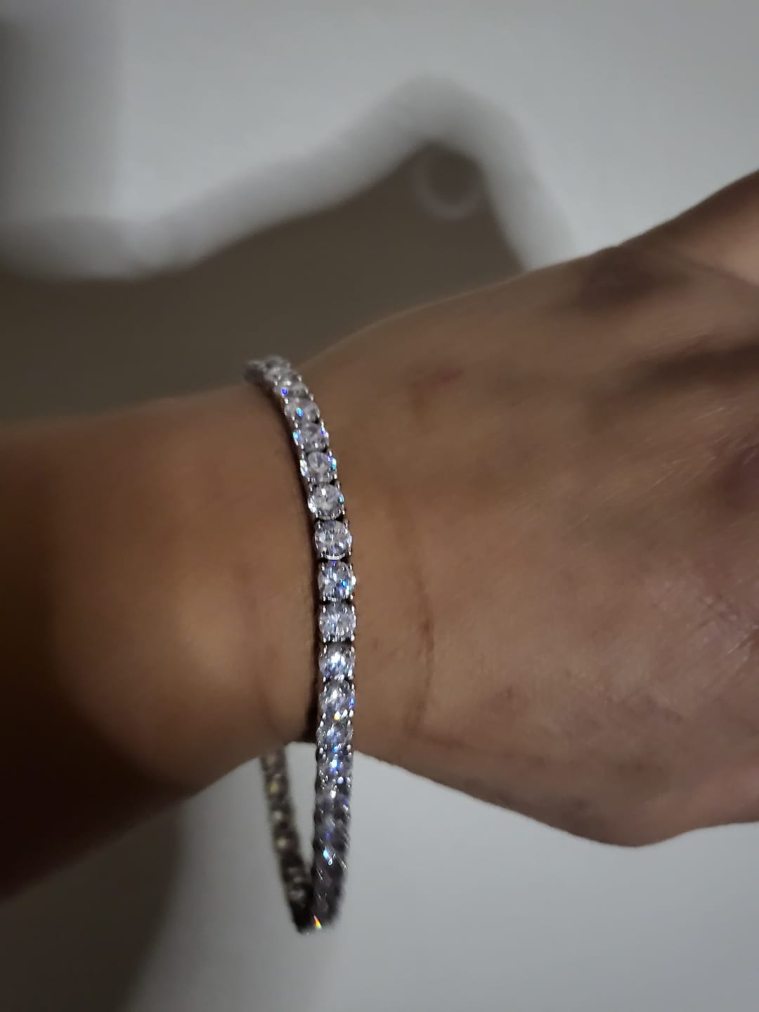 Customer photo review of 5mm Moissanite Tennis Bracelet - 925 Silver - D Colour - VVS1