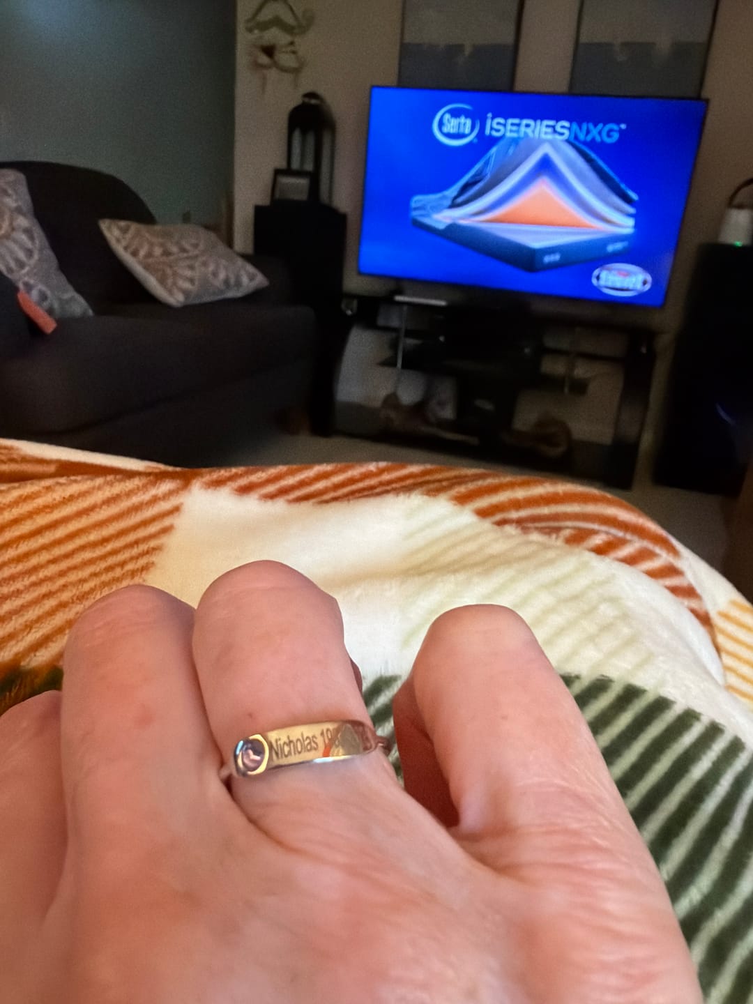 Customer photo review of For Memorial - Personalized Birthstone Name Memorial Ring