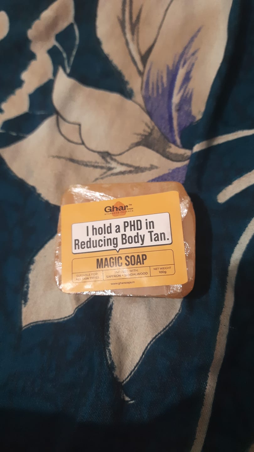 Customer photo review of Magic Soap (Sandal Wood and Saffron Soap)