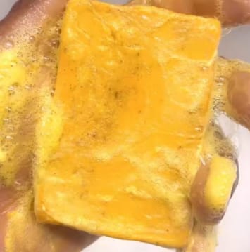 Customer photo review of Lemon Turmeric Kojic Acid Soap