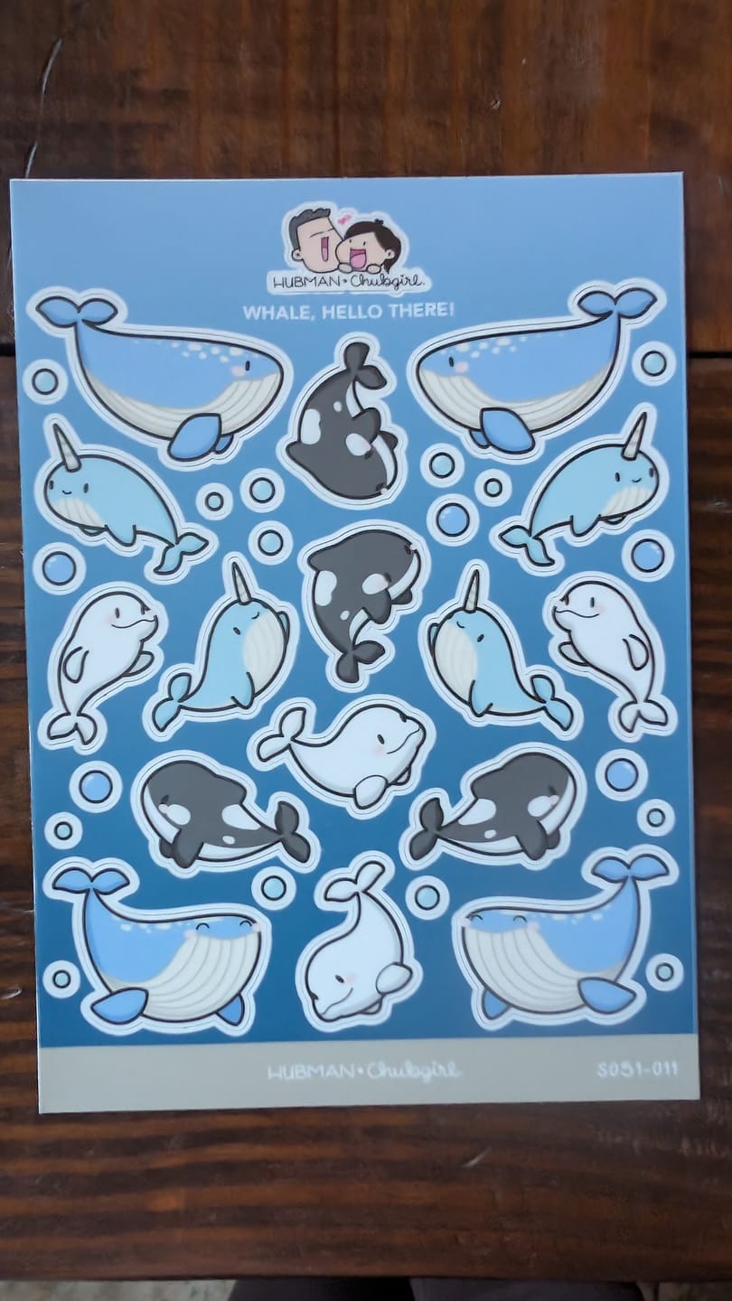 Customer photo review of Whale, Hello There! Sticker Sheet