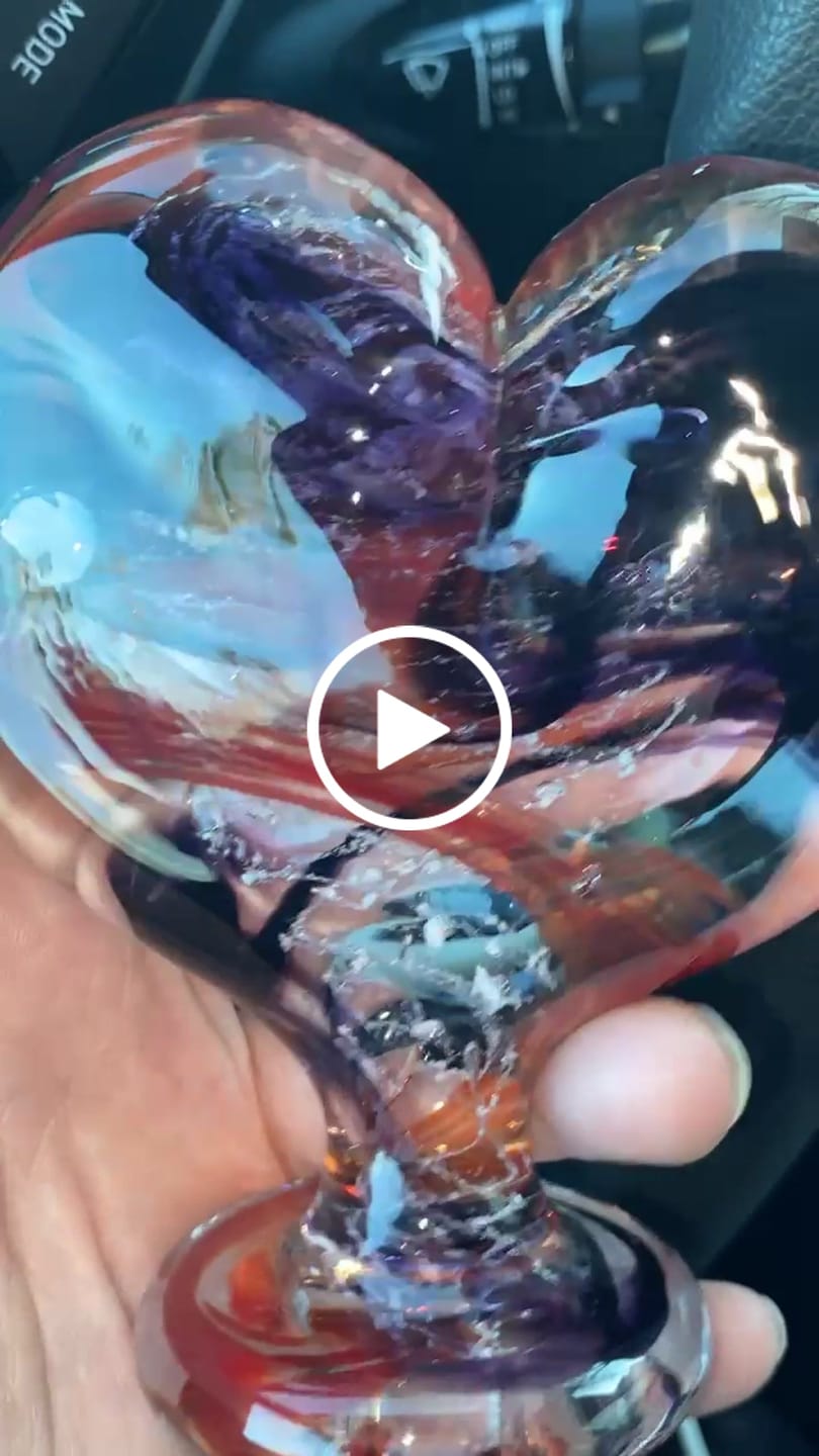 Customer video review of Glass Heart with Cremation Ash - Standing