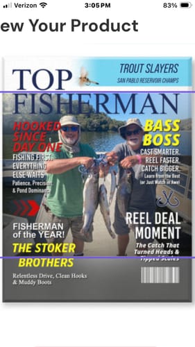 Customer photo review of Personalized "Top Fisherman" Magazine Cover Poster With Photo & Name Angler Funny Fisherman Gift For Fishing Lover