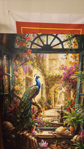 Customer photo review of Peacock Courtyard Haven (80 Colors)