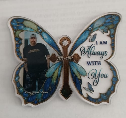 Customer photo review of I Am Always With You - Personalized Custom Car Plastic Hanging Ornament CO25