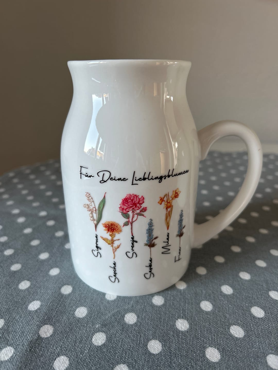 Customer photo review of Mamas Garten - Personalisierte Vase für Mama und Oma mit Geburtsblumen