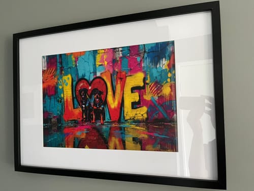 Customer photo review of Personalised Poster With Dog or Cat - Streetart