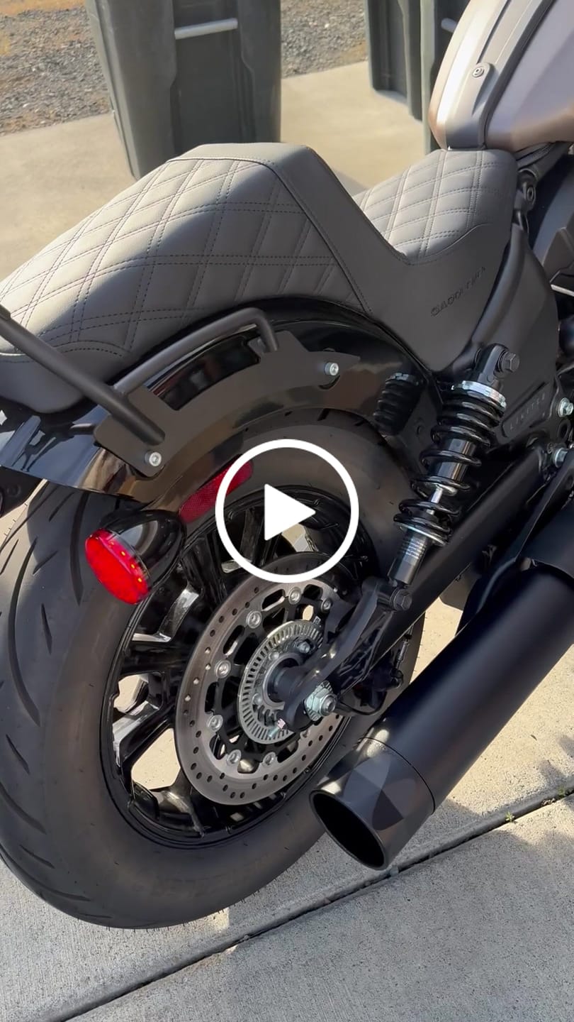 Customer video review of Iron Born Blade 25" Sissy Bar with Foldable Luggage Rack for 2025+ Indian Sport Scout Matte Black