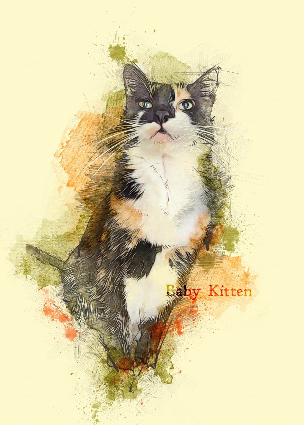 Customer photo review of Watercolor Pet Portrait Wall Art