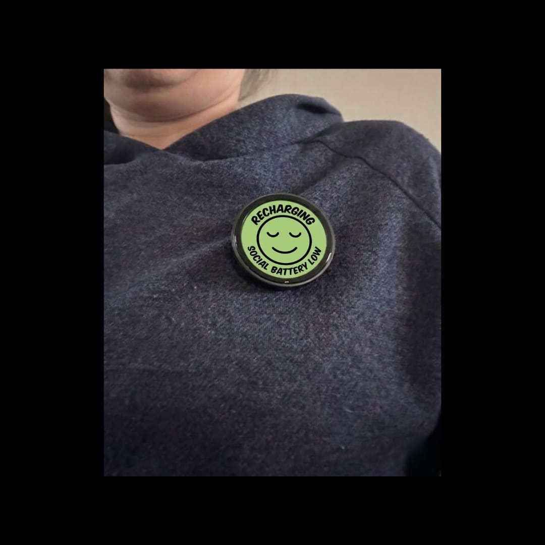 Customer photo review of FaceFlip™ | Mood Badge
