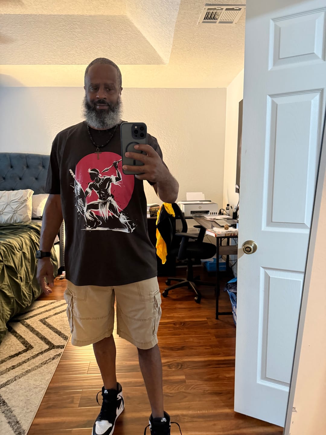 Customer photo review of Warrior Shield Red Sun Tee