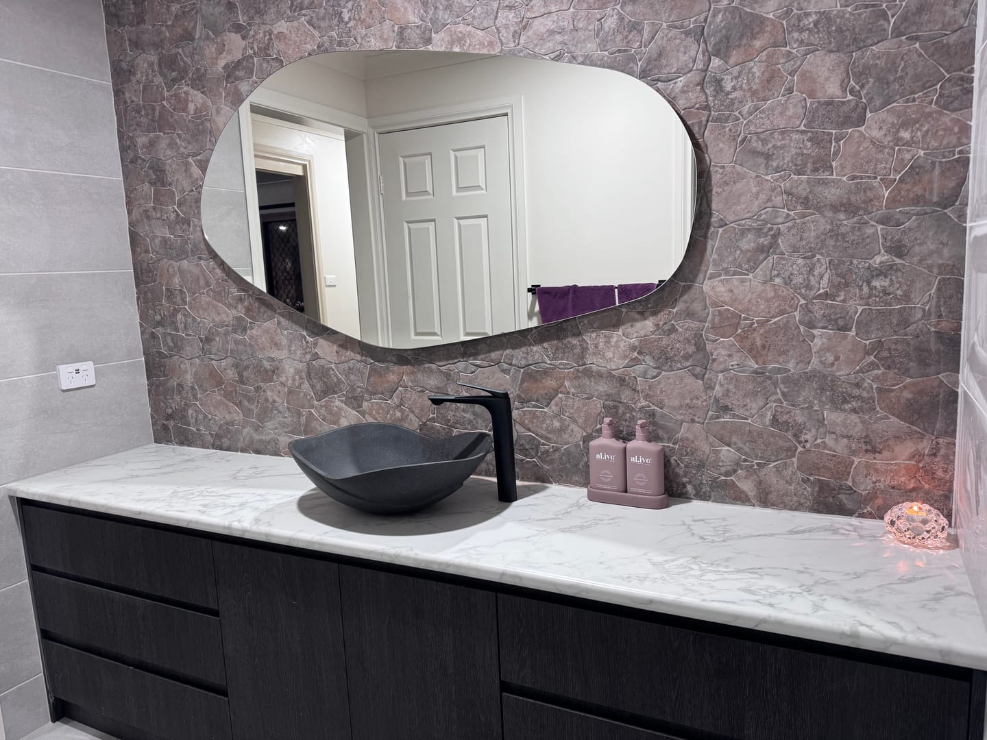Customer photo review of Swan Back-Lit LED Bathroom Mirror | 800 x 1500