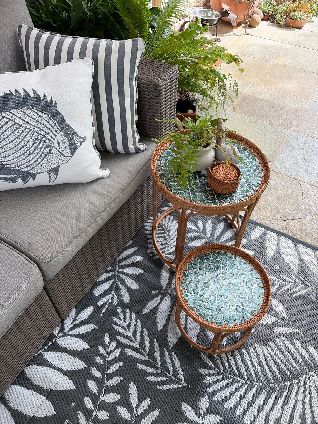 Customer photo review of Sirena Rattan Table Set