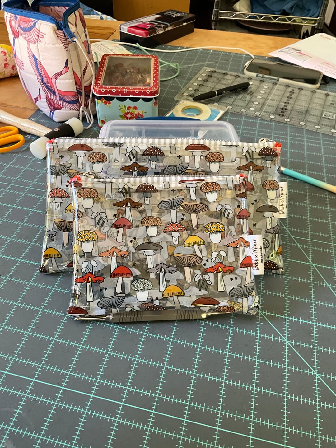 Customer photo review of Mushroom Café - Clear TPU Vinyl