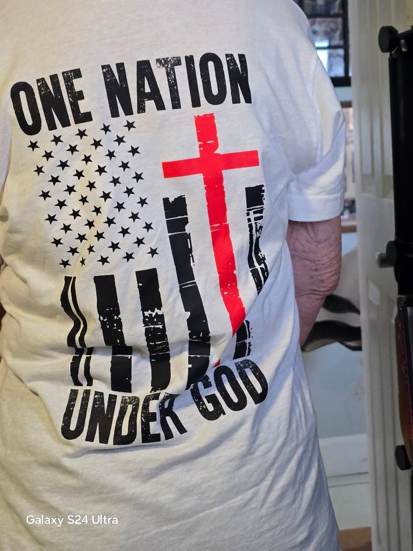 Customer photo review of One Nation Under God Flag T-Shirt