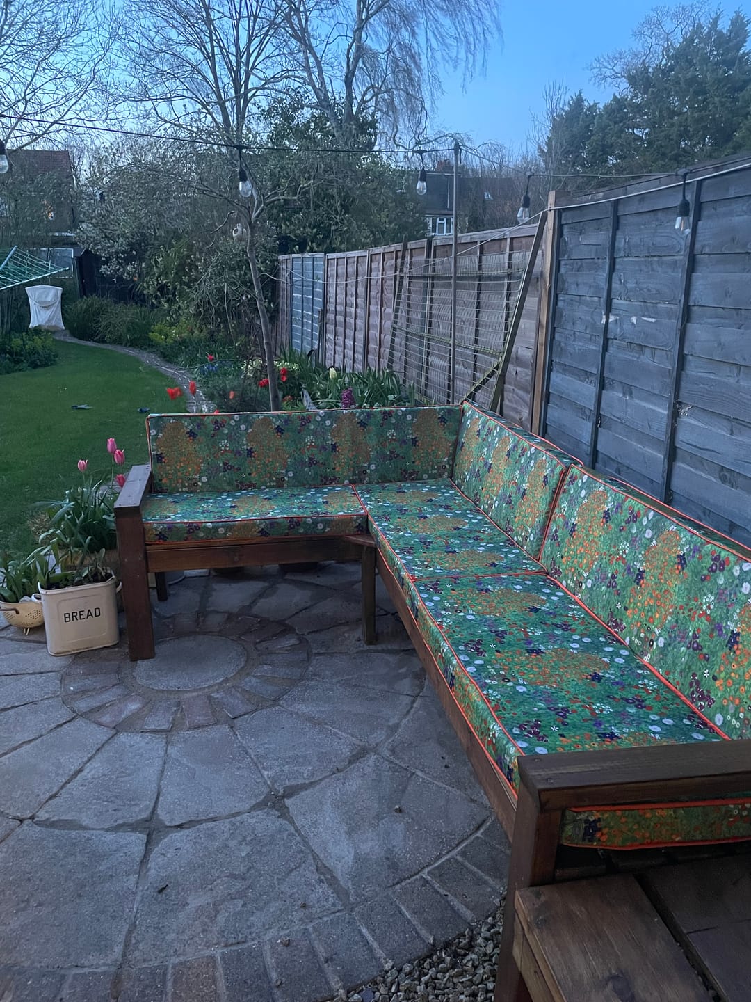 Customer photo review of Klimt Flower Garden Water Resistant Fabric