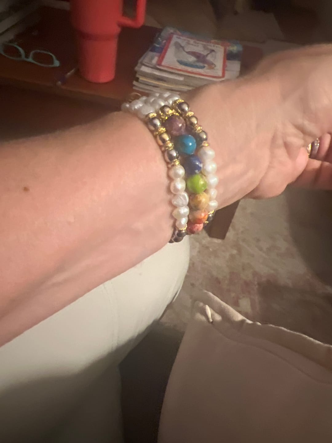Customer photo review of Chakra Couture Stretch Apple Watch Strap