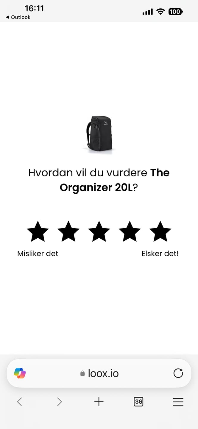 Customer photo review of The Organizer 20L