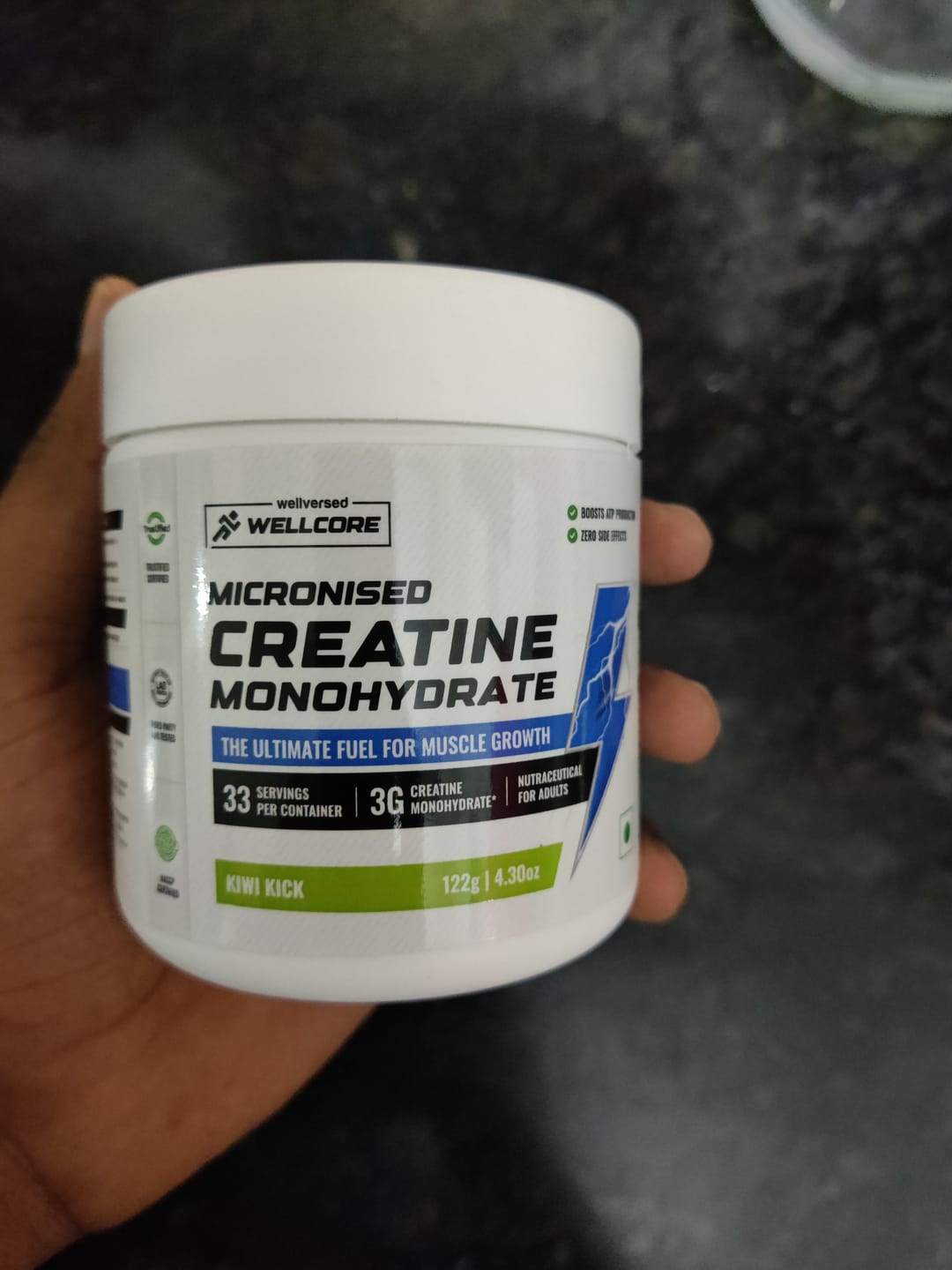 Customer photo review of Wellcore - Pure Micronised Creatine Monohydrate | Kiwi Kick (122g, 33 servings)