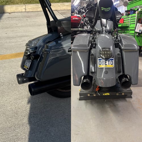 Customer photo review of HR3 Gunship Gray CVO STYLE Rear Fender Filler Panel FOR Harley Touring 2014-2023