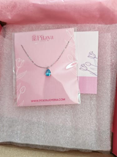 Customer photo review of Collar Gota Celeste Plata925