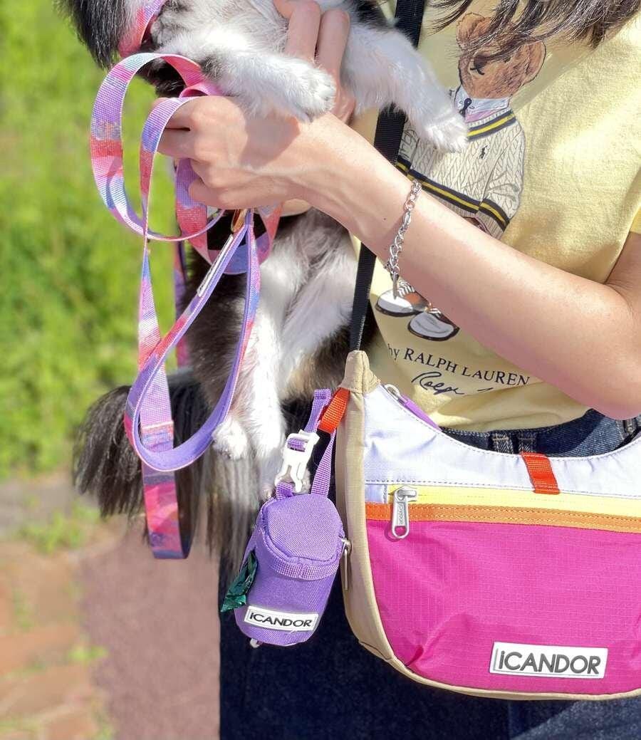 Customer photo review of Pooch Pouch_Lavender