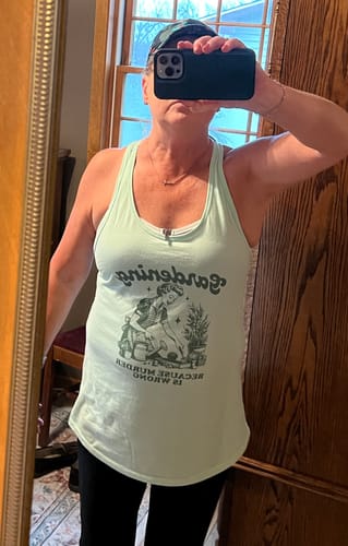 Customer photo review of Gardening Because Murder is Wrong Tank