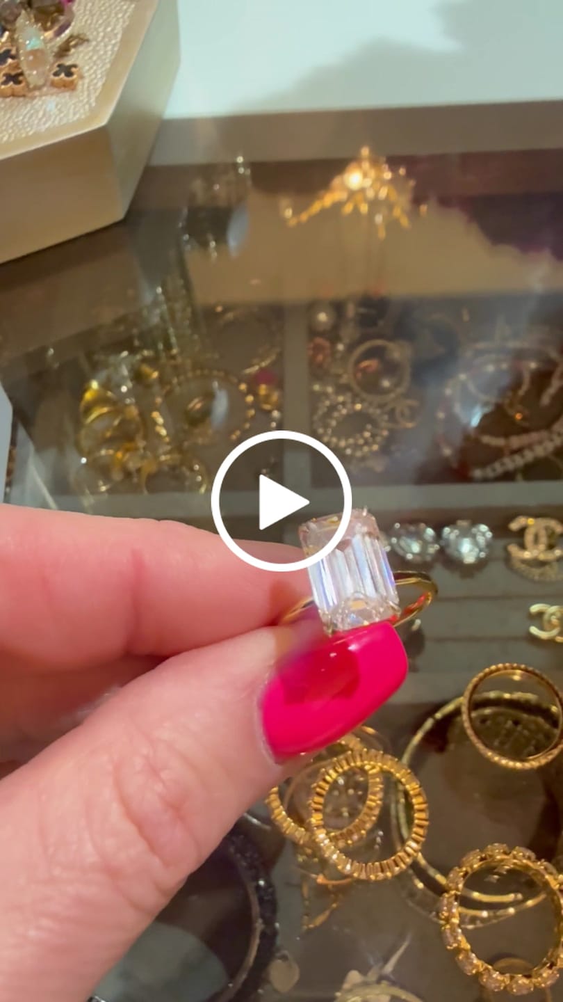 Customer video review of 3PC 5.0Ct Emerald Cut Wedding Ring Set With Two Open Wedding Bands