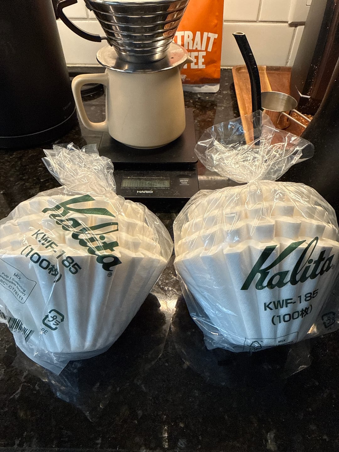 Customer photo review of Kalita Wave 185 Coffee Filters - 100ct