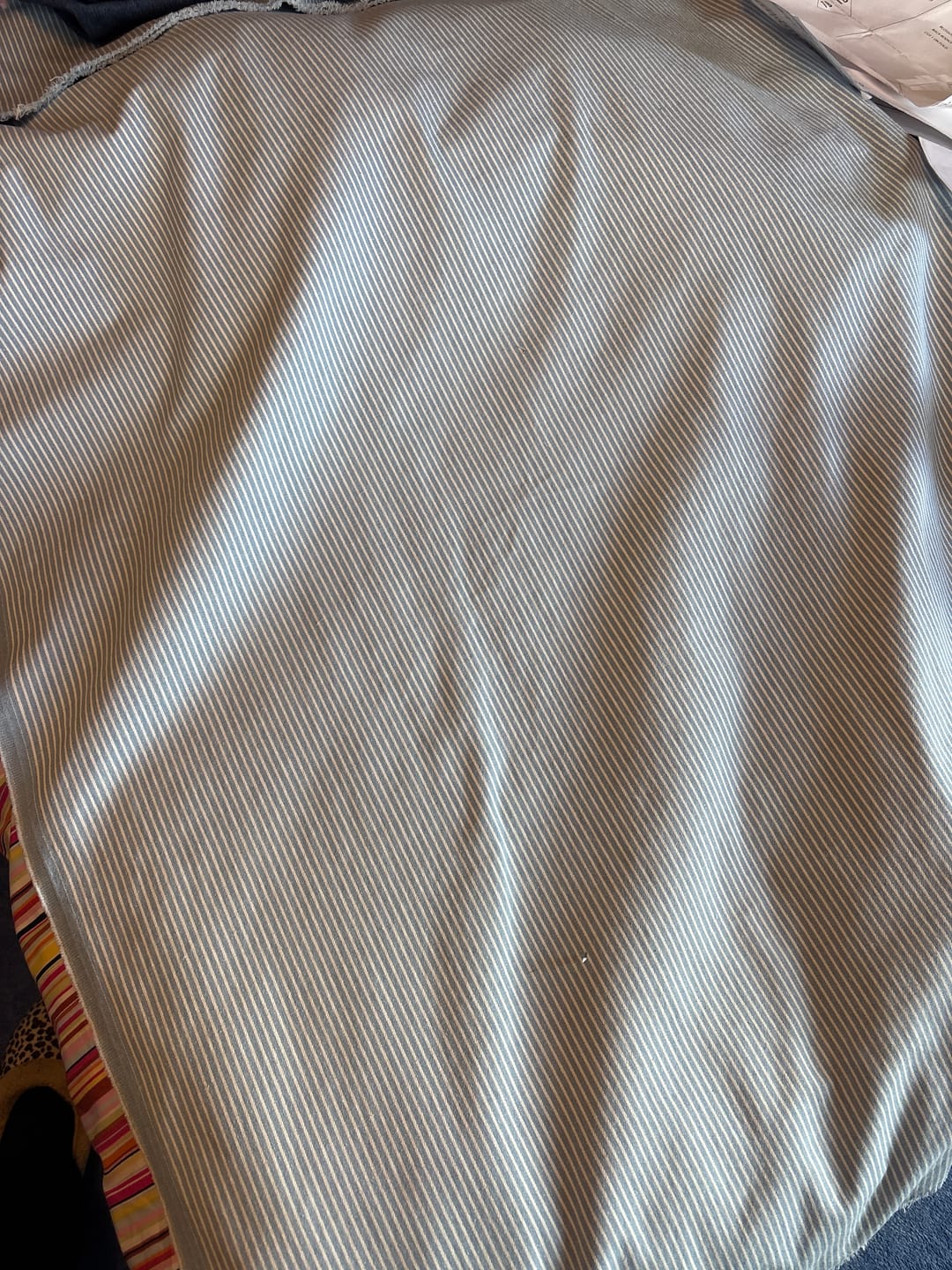 Customer photo review of Striped Yarn Dyed Washed Denim Fabric