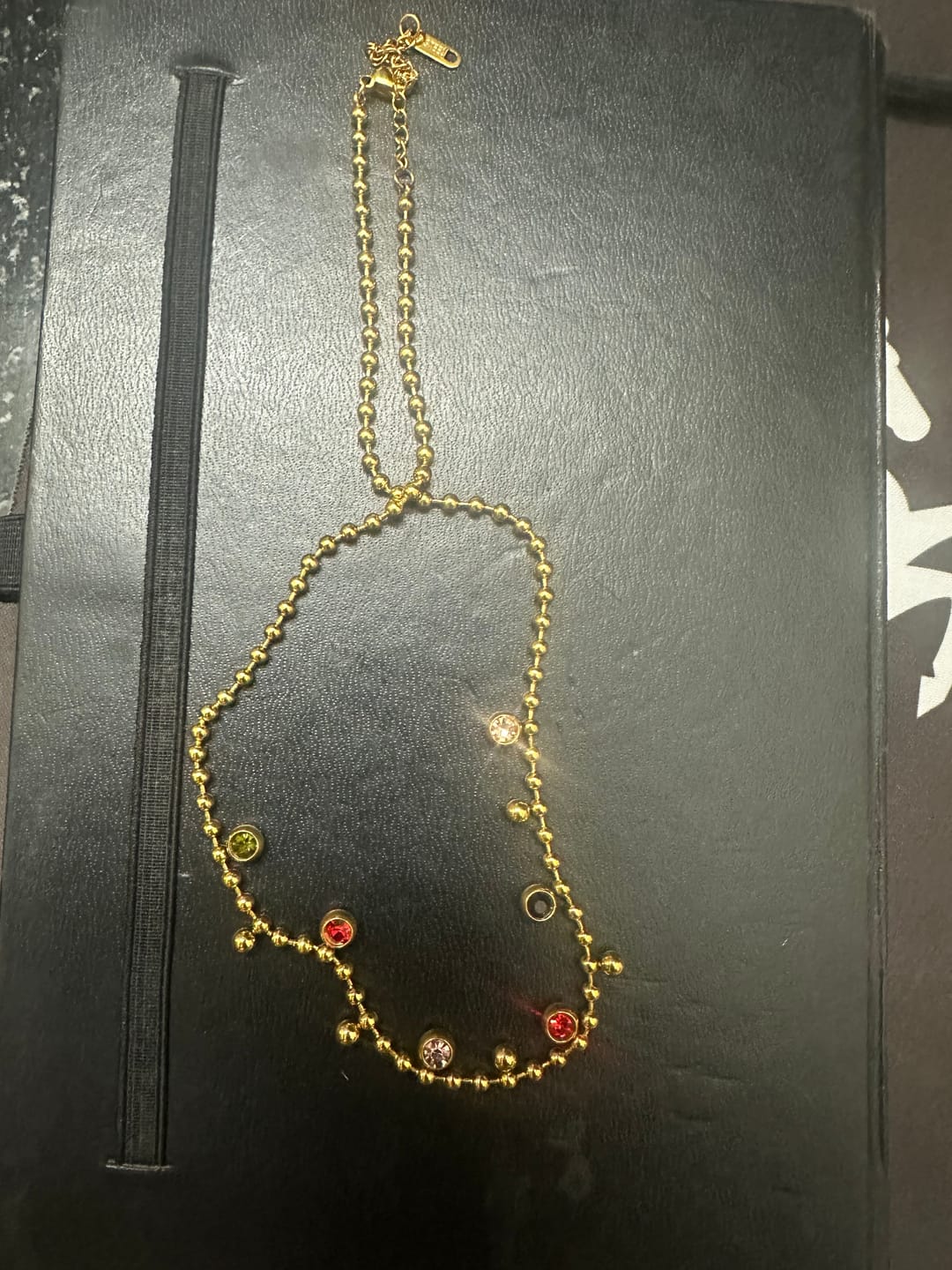 Customer photo review of Jewel Cascade Beaded Necklace