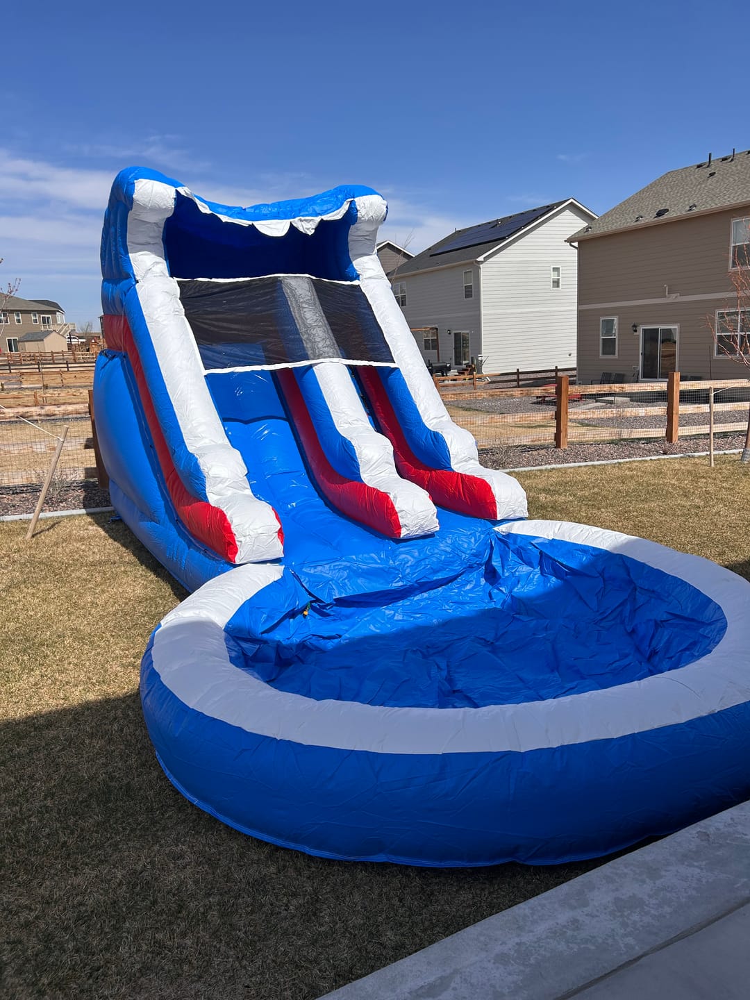 Customer photo review of 24ft Commercial PVC Wavy Inflatable Water Slide with Blower